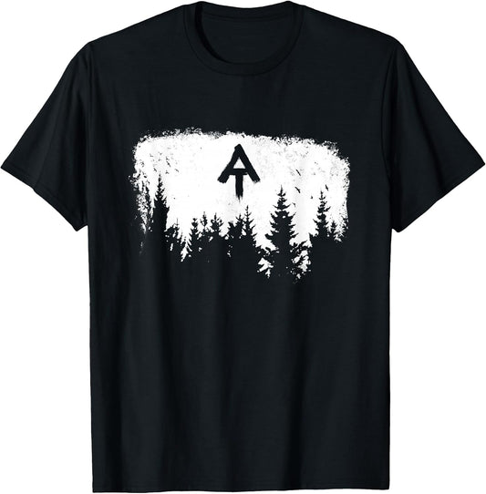 White Blaze Appalachian at Trail Minimalist Pine Tree Hike T-Shirt