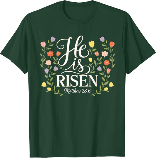 He is Risen Easter Florals Jesus Easter Christian 2026 T-Shirt