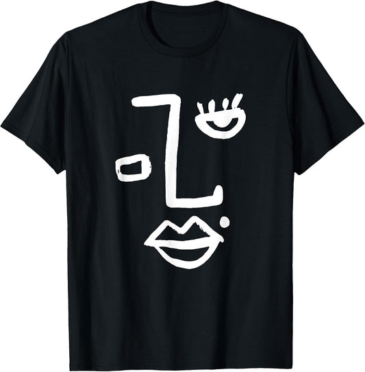 Minimalist Abstract Line Art Feminine Aesthetic Face T-Shirt