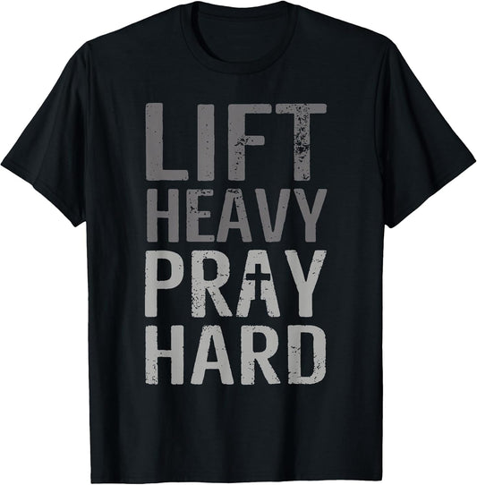 Lift Heavy Pray Hard Christian Gym Faith