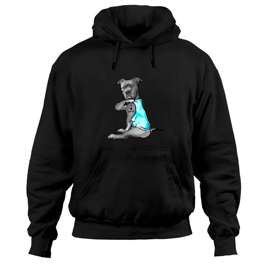 Pitbull Tatoos Hoodie I Love Mom Tattoo Pitbull Dog Lover Women Pullover