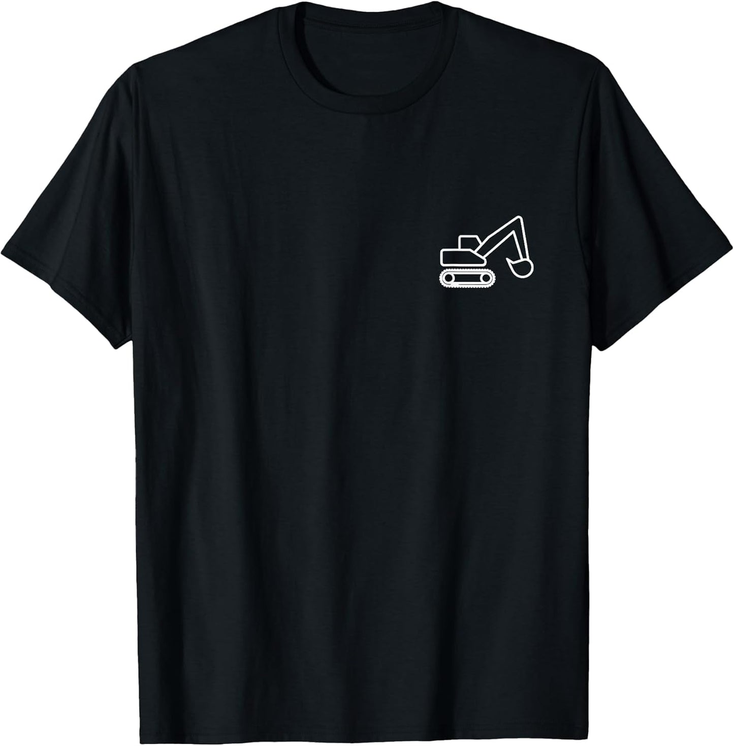 Minimalist Excavator Pocket Badge Icon Construction T-Shirt