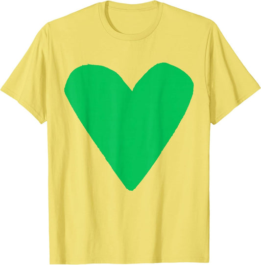 Yellow Heart T-Shirt, Unisex-Adults, Small, Short Sleeve
