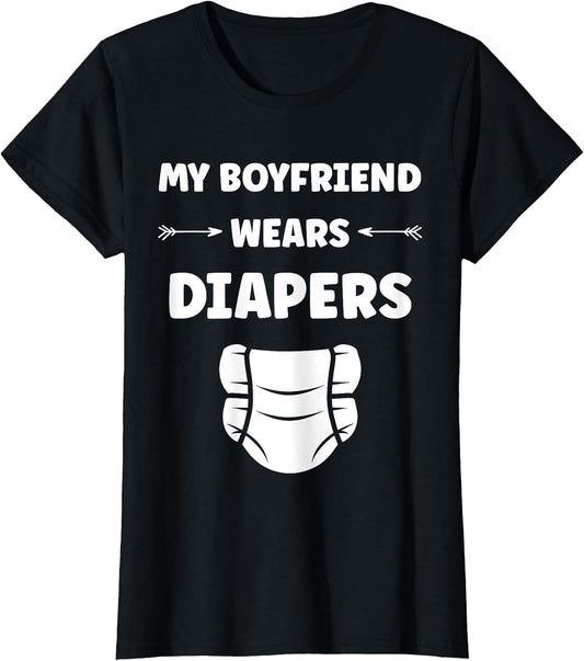 Diaper Minimalist Baby Parent my boyfriend wears Diapers T-Shirt