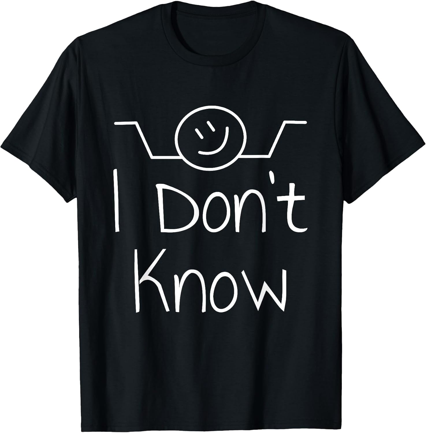 I Don't Know Hand Drawn Shrug Funny Men Women T-Shirt