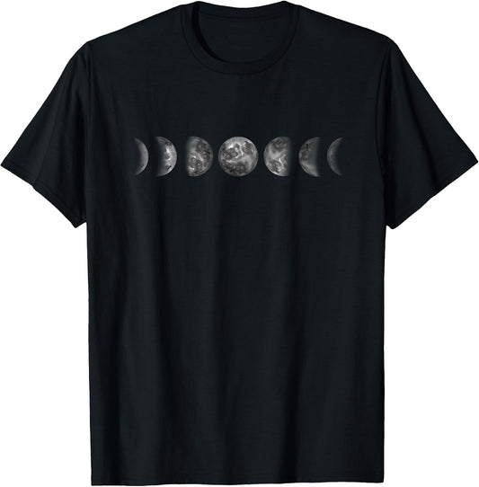 Moon Phases Minimalist Space & Galaxy Kids Mens Womens T-Shirt