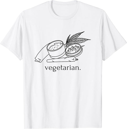 Vegetarian Weed Cannabis Marijuana Cute Funny Stoner Gift T-Shirt