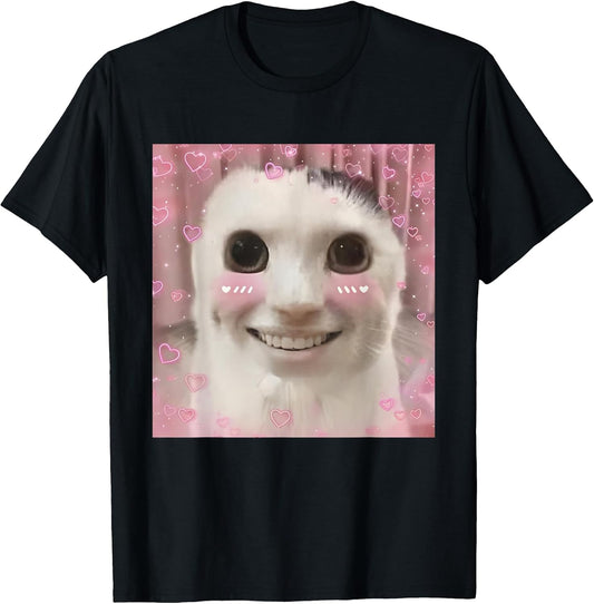 Goofy Ahh Cat Meme Dank Cursed Weirdcore Cringey Banana Cat T-Shirt