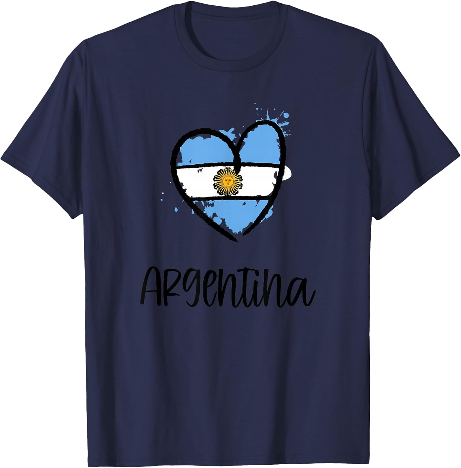 Argentina Heart Flag Cool America Spanish Argentinian Gift T-Shirt