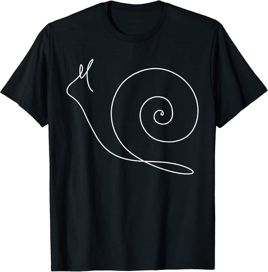 Minimalist Snail Tshirt - Minimalism - Outline Lineart Tee T-Shirt