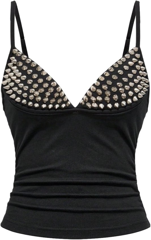 Women's Y2k Going Out Tops Studded Rave Top Goth Clothes Country Concert Outfits