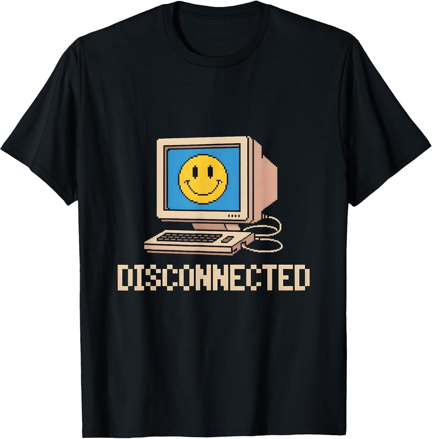 Disconnected Retro Computer Pixel Art 90s 8-Bit Aesthetic T-Shirt