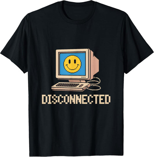 Disconnected Retro Computer Pixel Art 90s 8-Bit Aesthetic T-Shirt