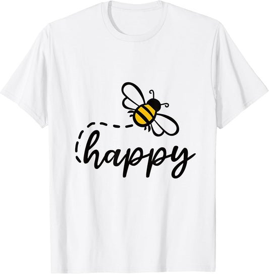 Be Happy Be Kind - Bee Happy, Inspirational, Motivational T-Shirt Small