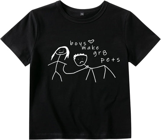 Womens Y2k Baby Tee Kawaii Graphic Crop Top Funny Cute Clothes Slim Fit Casual Summer T Shirt for Teen Girls