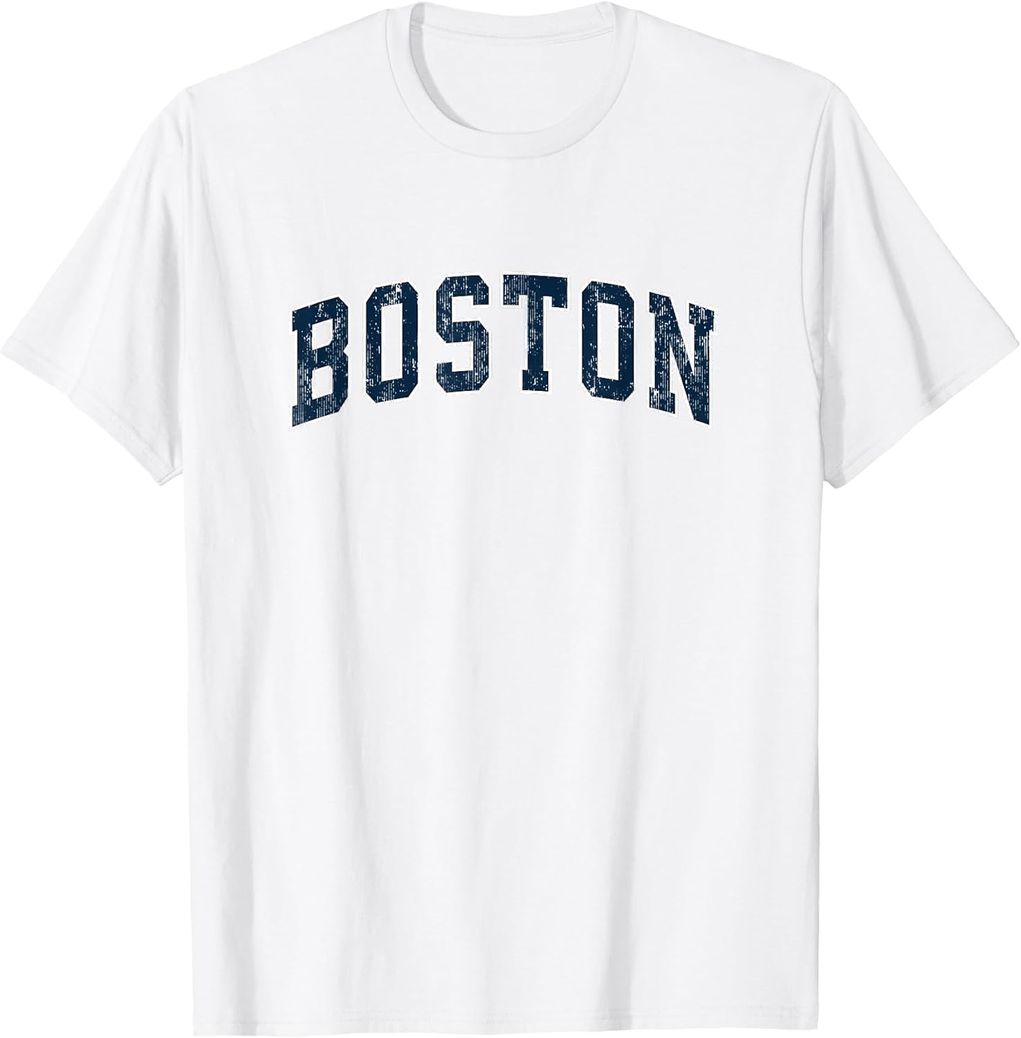 Boston Massachusetts MA Vintage Sports Design Navy Design T-Shirt