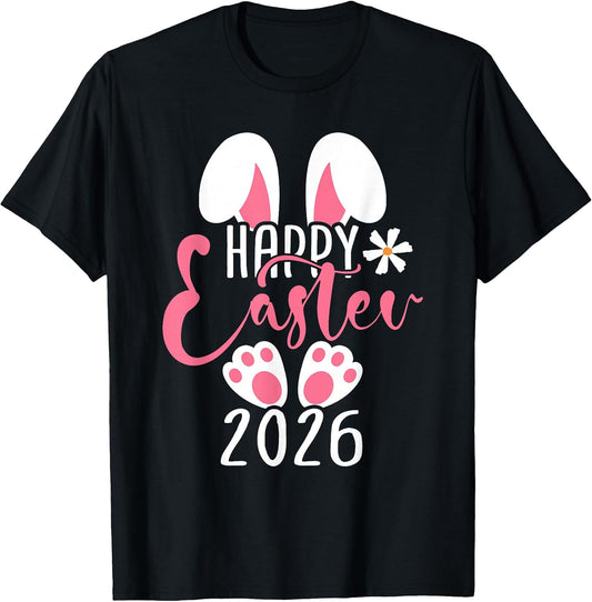 Happy Easter 2026 Bunny Easter Egg Women Girls Kids Toddler T-Shirt