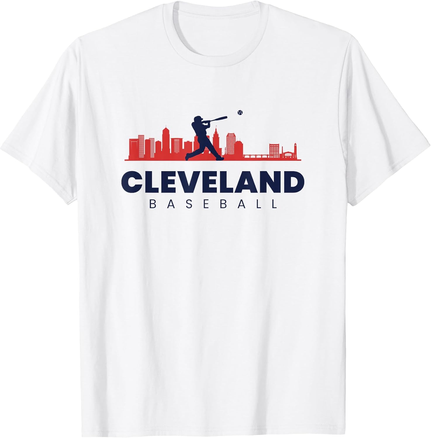 Cleveland Baseball Minimalist City Skyline Baseball Lover T-Shirt