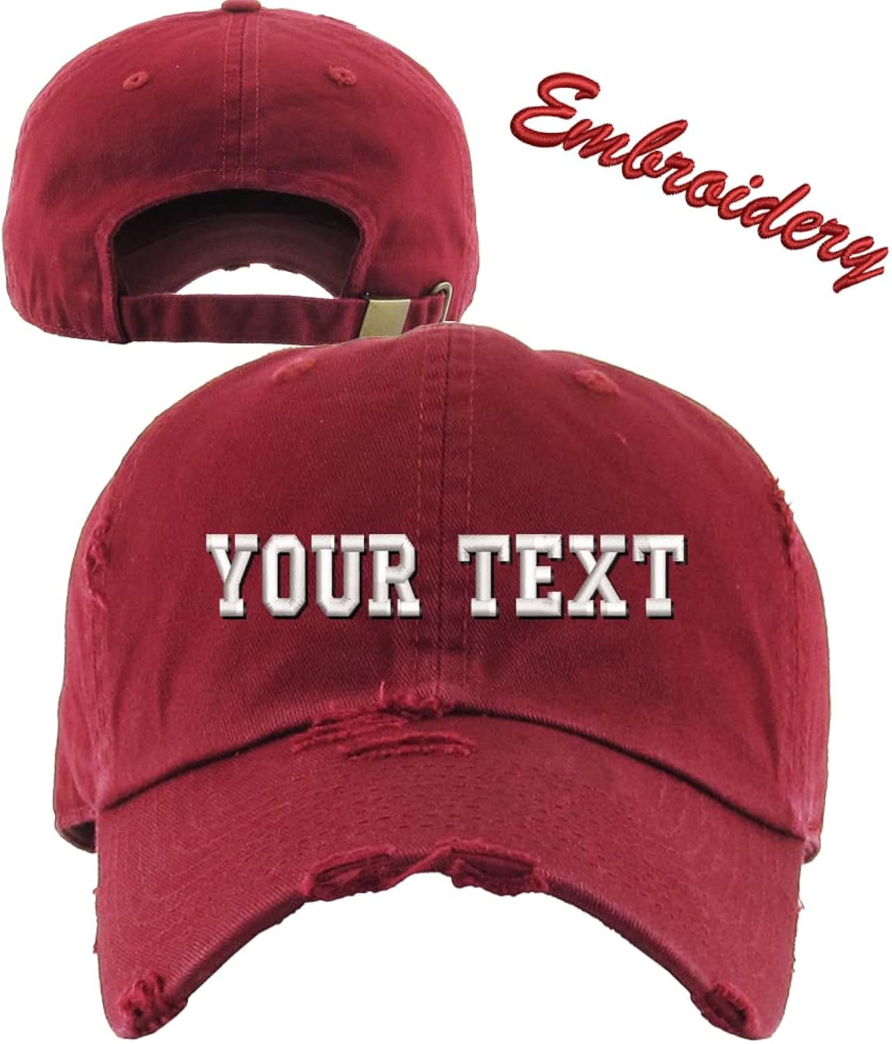 Distressed Baseball Cap KB4005 / Custom Hats/Embroidery Hats/Monogram Hats/Custom Caps
