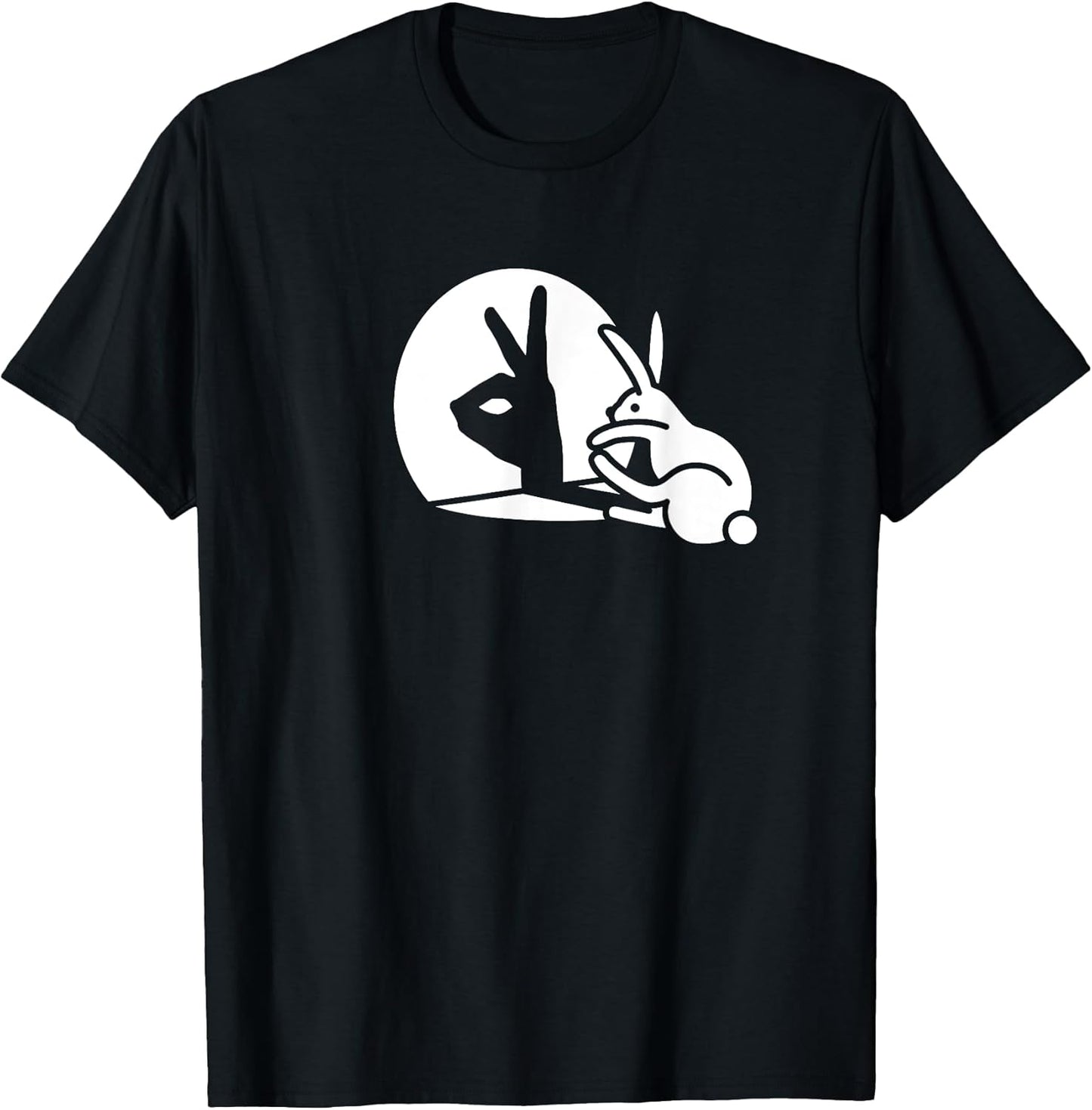 Funny Rabbit Hand Shadow Projection Bunny Hare pop Art T-Shirt
