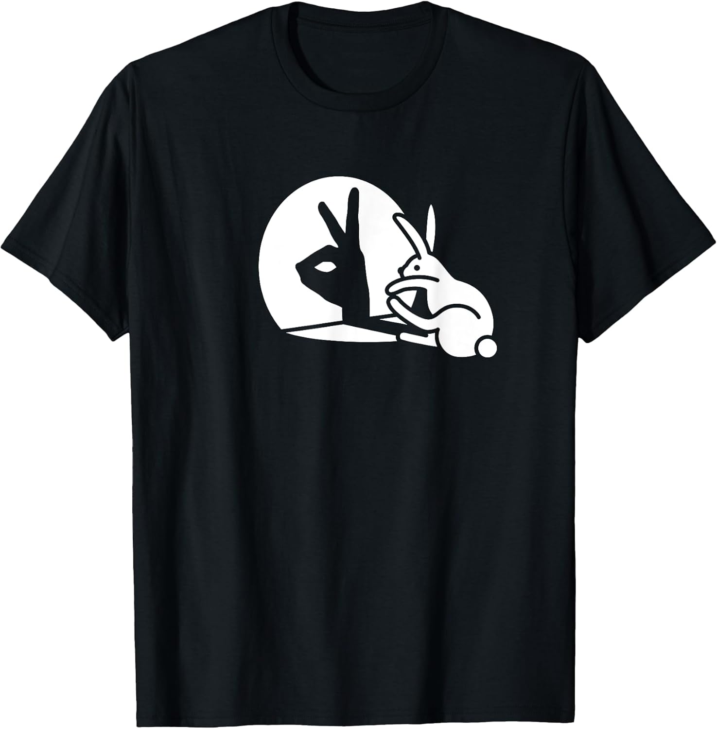 Funny Rabbit Hand Shadow Projection Bunny Hare pop Art T-Shirt