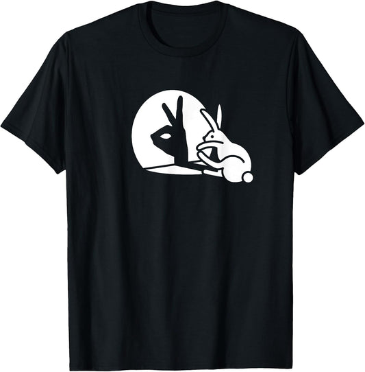 Funny Rabbit Hand Shadow Projection Bunny Hare pop Art T-Shirt