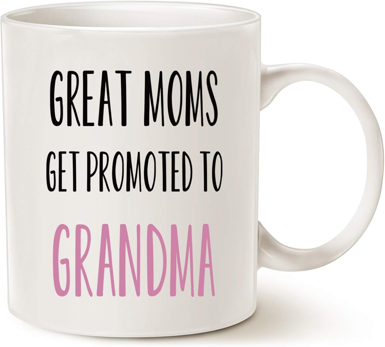 MAUAG Mothers Day Funny Grandma Coffee Mug, Great Moms Get Promoted to Grandma Best Birthday Gifts for Grandmother Cup White, 11 Oz