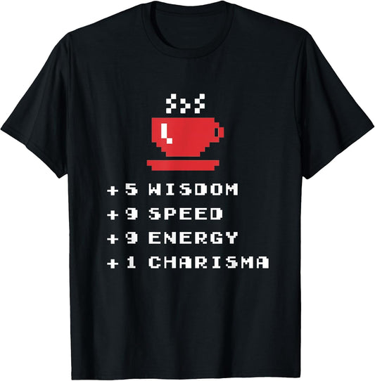 8-bit Coffee / Gamer Lover - Great 8Bit Pixel Art / RPG Joke T-Shirt