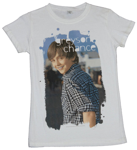 Grayson Chance Girls Juniors T-Shirt - Cute Head Turned Photo Image