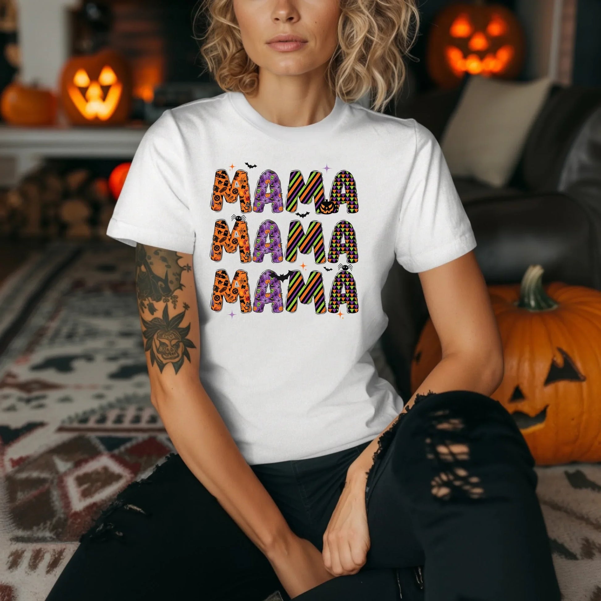 Personalized Halloween Name Shirt – Custom Mama, Mimi, Nana. Hoodie, Sweatshirt | InkThreadWorks.com (Image 1)