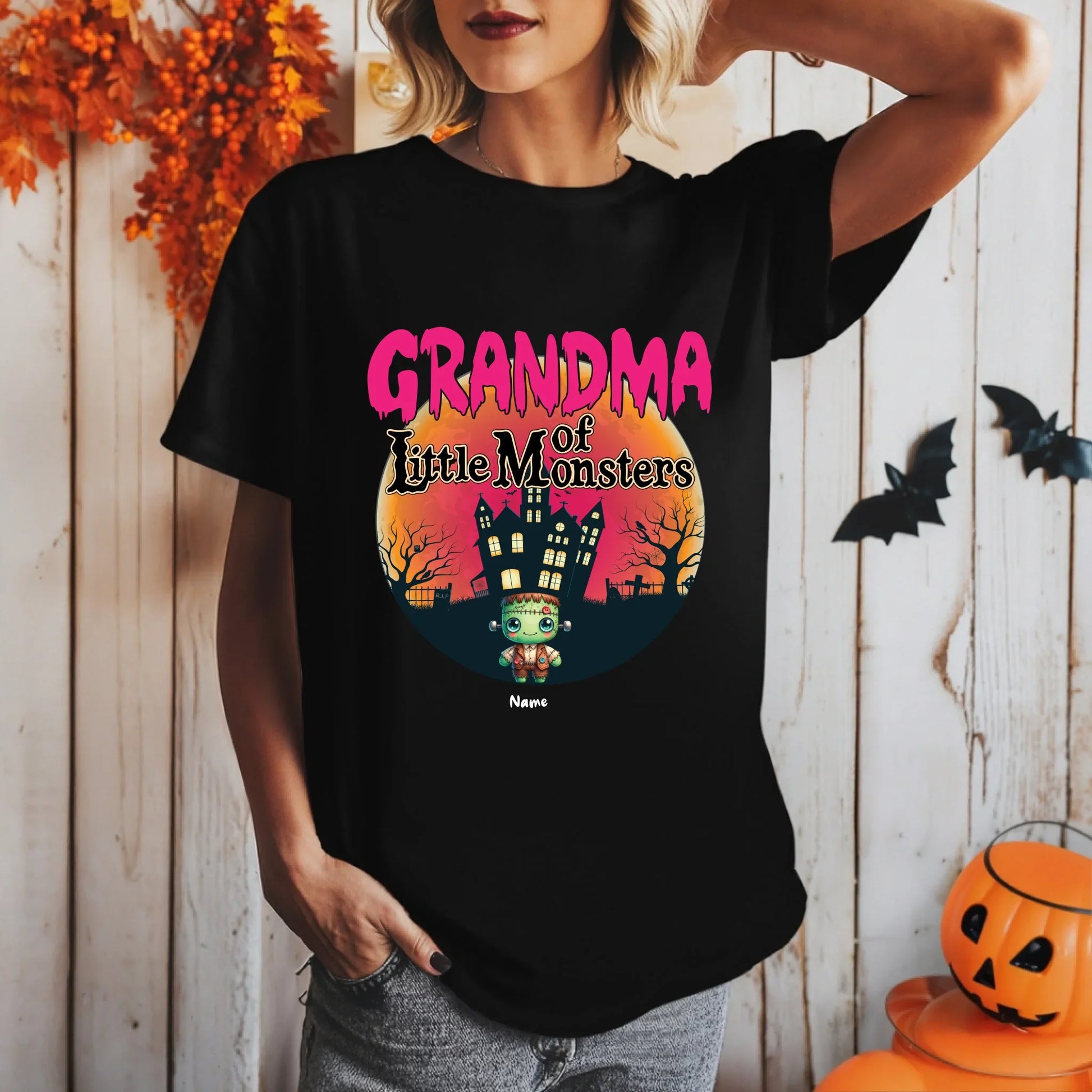Personalized Grandma of Little Monsters Shirt – Custom Names & Dolls Hoodie, Sweatshirt | InkThreadWorks.com (Image 2)