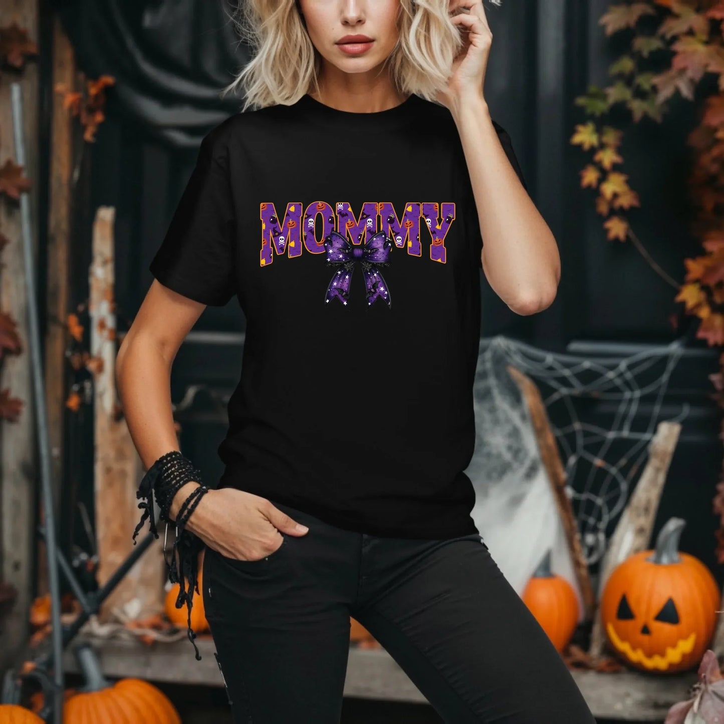Personalized Halloween Name Shirt – Custom Mommy, Sister, Baby Text Hoodie, Sweatshirt | InkThreadWorks.com (Image 2)