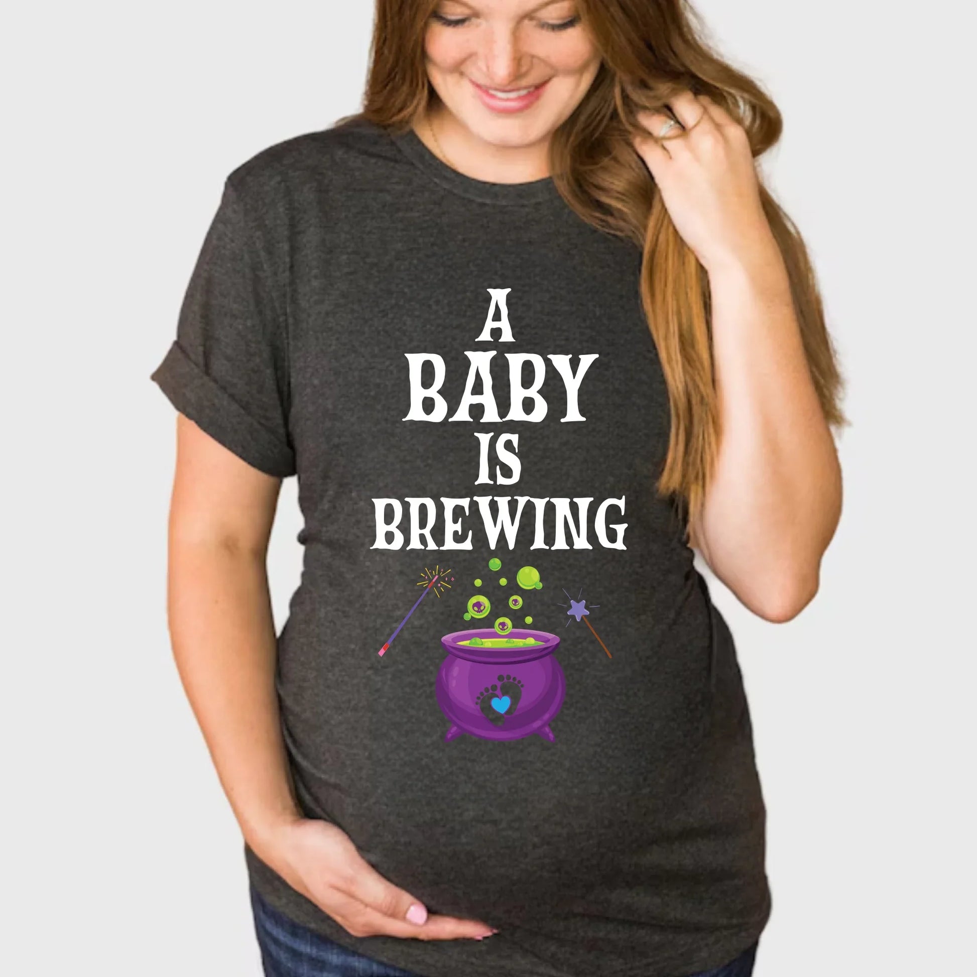 Personalized A Baby Is Brewing Shirt – Custom Baby Gender Reveal Tee Hoodie, Sweatshirt | InkThreadWorks.com (Image 1)