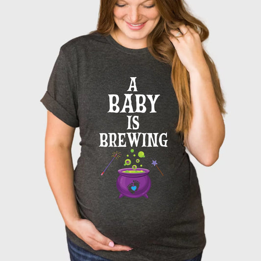 Personalized A Baby Is Brewing Shirt – Custom Baby Gender Reveal Tee Hoodie, Sweatshirt | InkThreadWorks.com (Image 1)