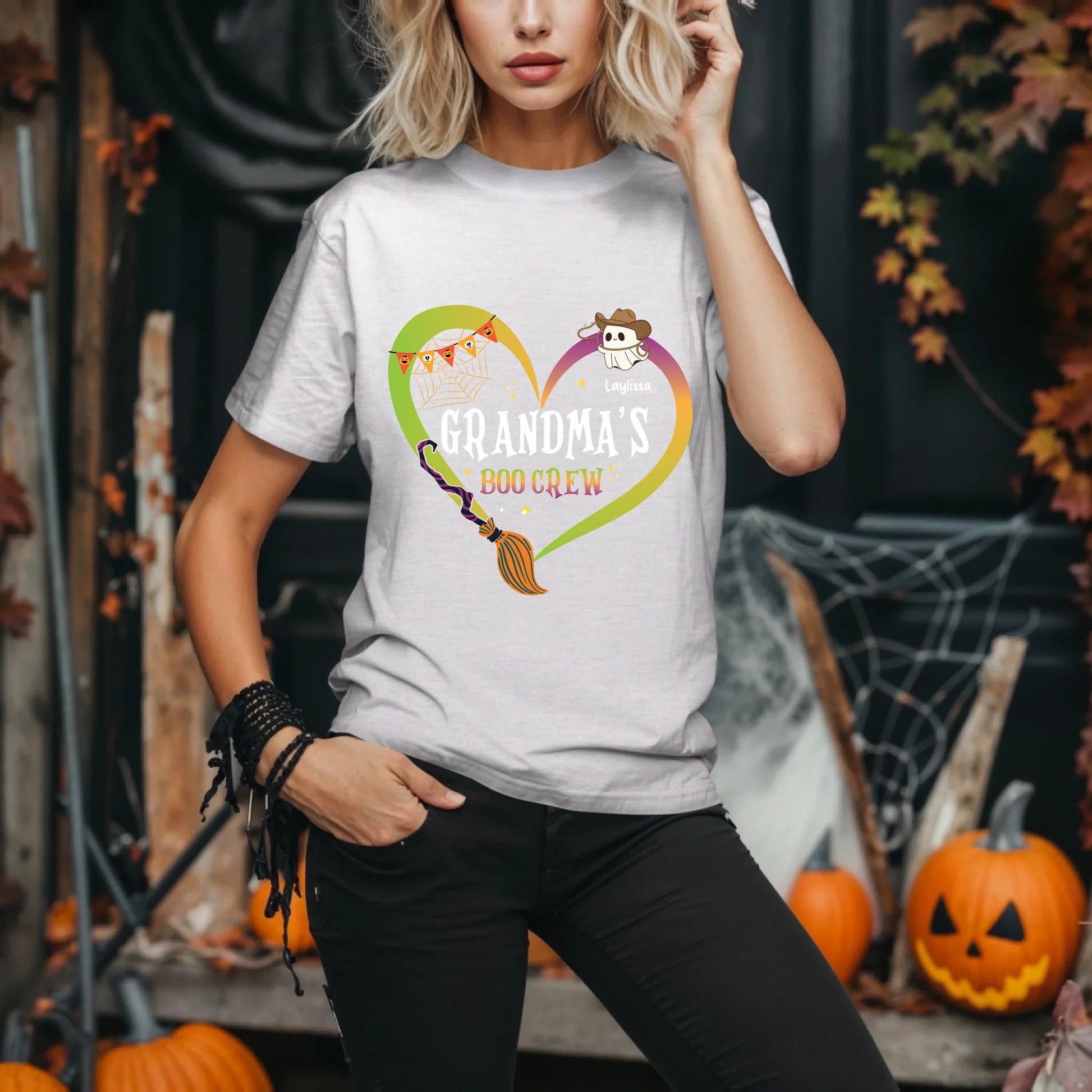 Personalized Grandma’s Boo Crew Halloween Shirt – Custom Ghosts & Names Hoodie, Sweatshirt | InkThreadWorks.com (Image 2)