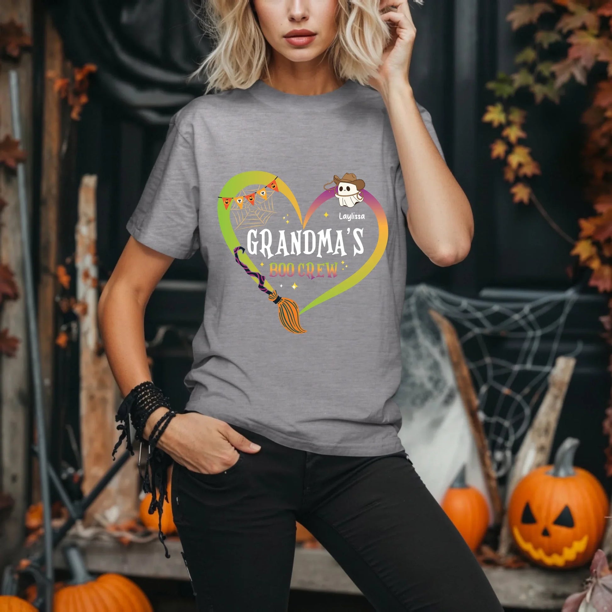 Personalized Grandma’s Boo Crew Halloween Shirt – Custom Ghosts & Names Hoodie, Sweatshirt | InkThreadWorks.com (Image 5)