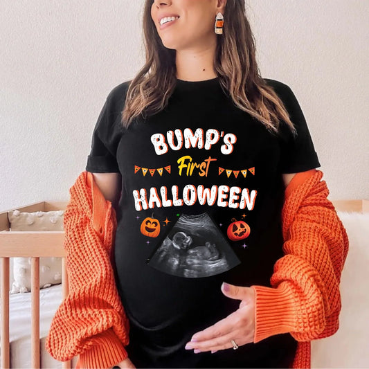 Personalized Bump’s First Halloween Shirt – Custom Ultrasound Photo Hoodie, Sweatshirt | InkThreadWorks.com (Image 1)