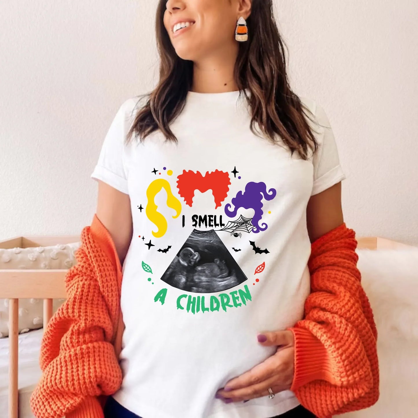 Personalized I Smell A Children Maternity Shirt – Custom Ultrasound Tee Hoodie, Sweatshirt | InkThreadWorks.com (Image 1)