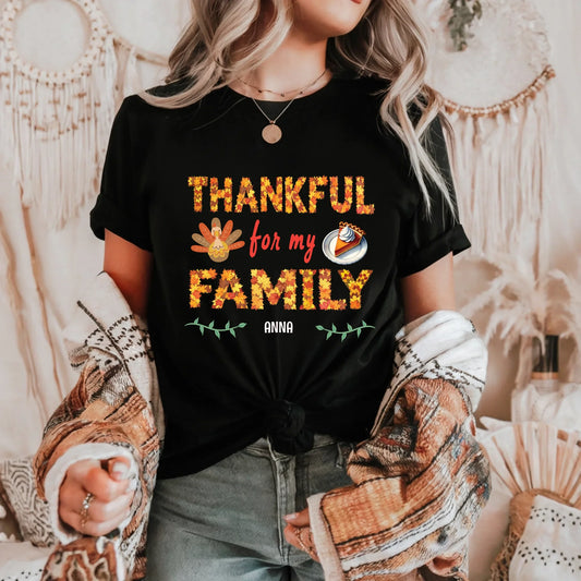 Personalized Thanksgiving Family 2025 Shirt – Custom Name Gift Tee Hoodie, Sweatshirt | InkThreadWorks.com (Image 1)