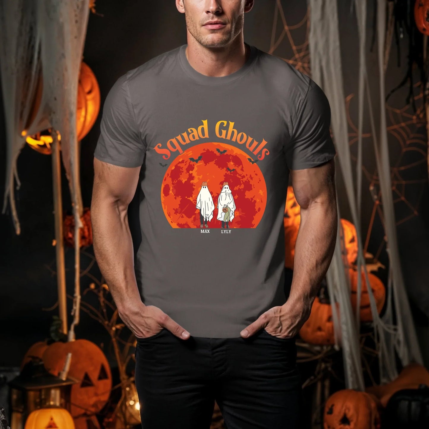 Personalized Squad Ghouls Halloween Shirt – Custom Ghost Characters & Names Hoodie, Sweatshirt | InkThreadWorks.com (Image 5)