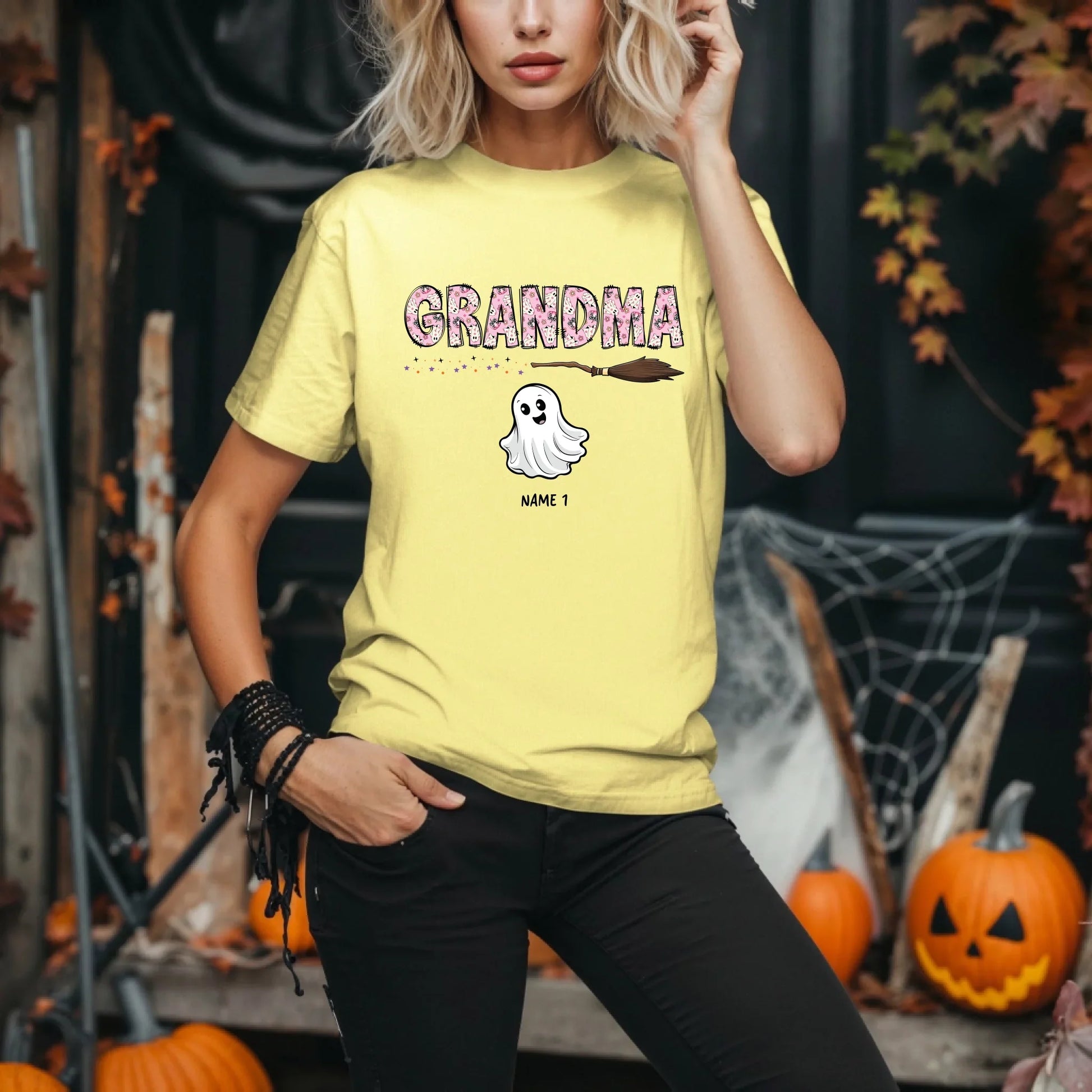 Personalized Grandma Ghost Shirt – Custom Boo Styles & Kids’ Names – Halloween Gift Tee Hoodie, Sweatshirt (Image 4)