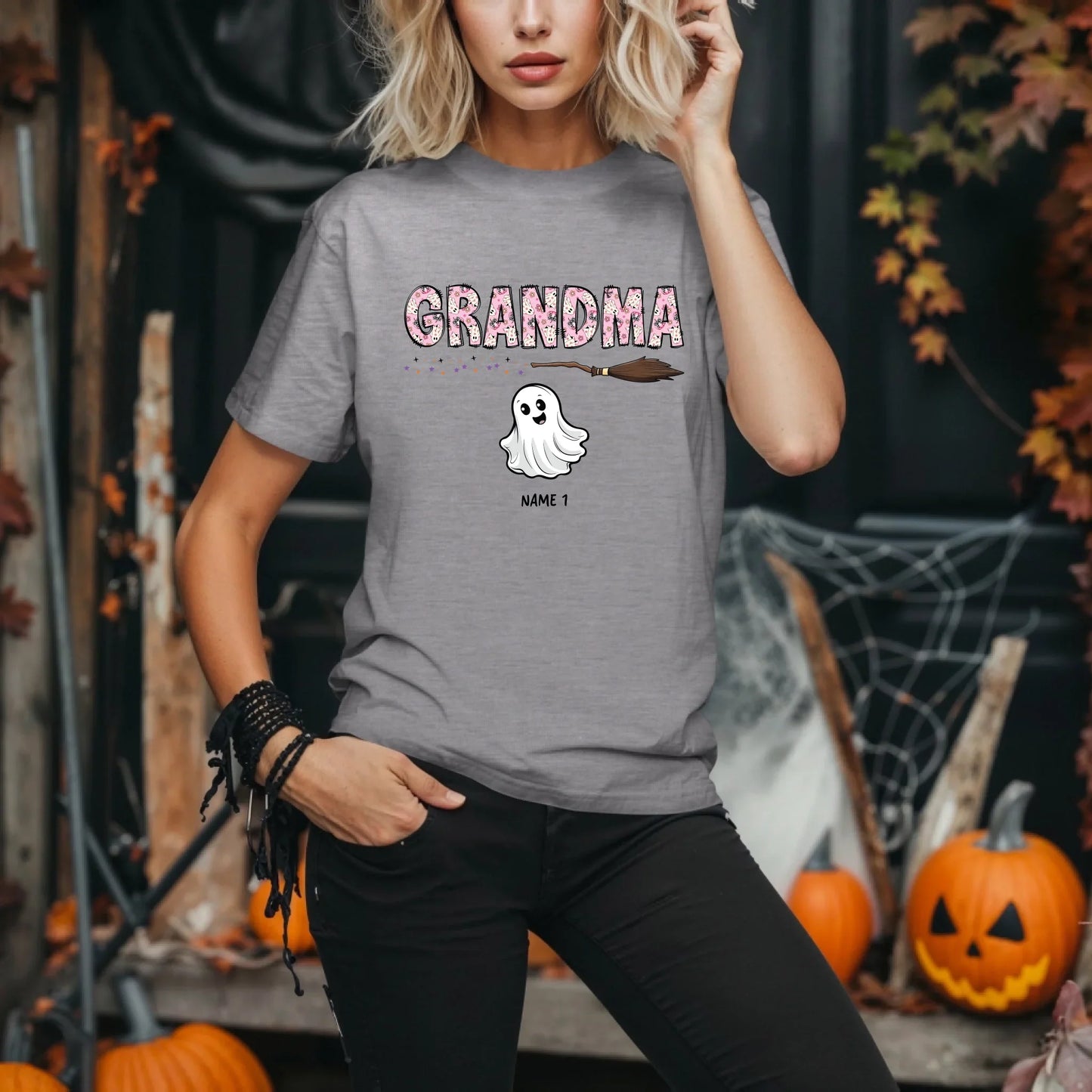 Personalized Grandma Ghost Shirt – Custom Boo Styles & Kids’ Names – Halloween Gift Tee Hoodie, Sweatshirt (Image 5)