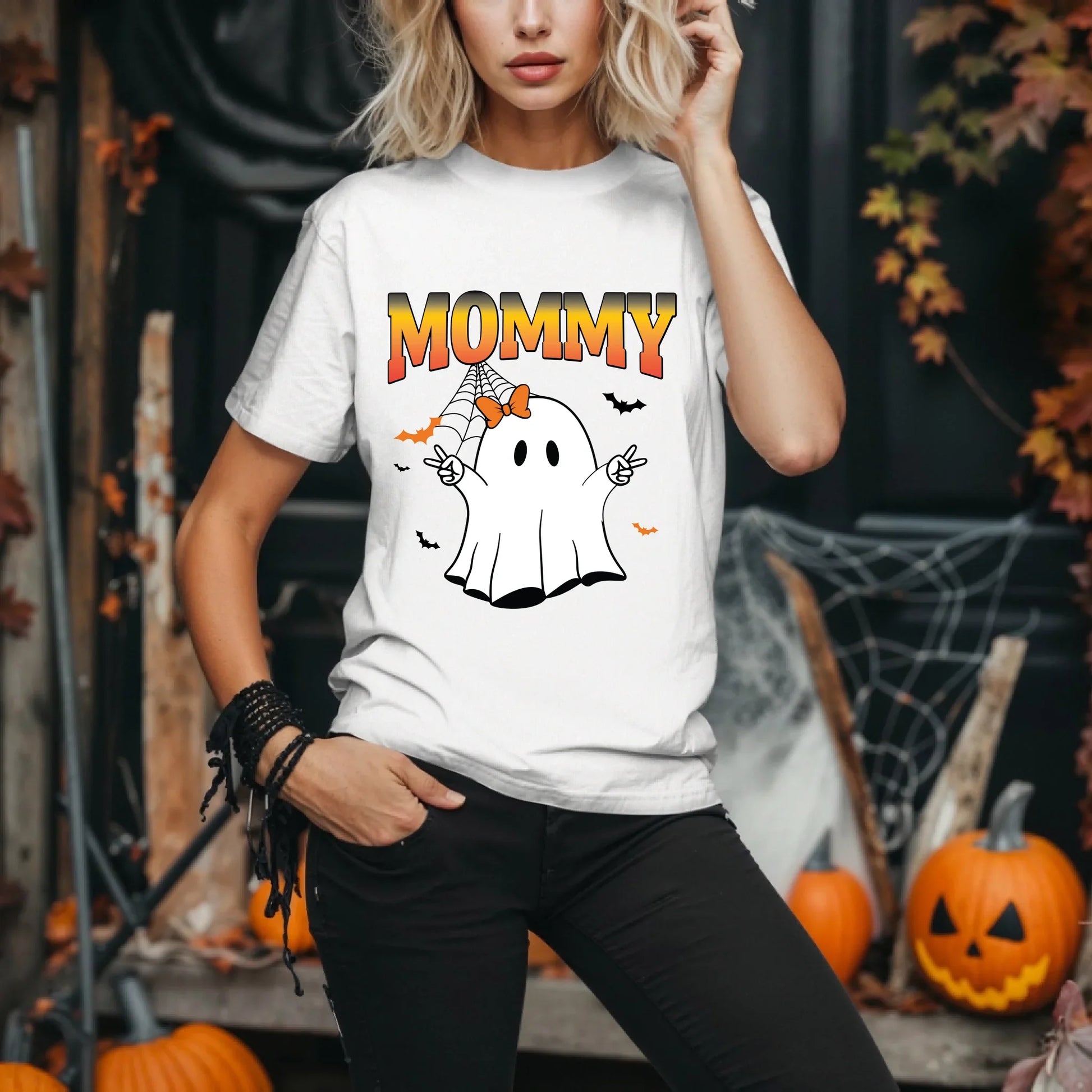 Personalized Ghost Family Halloween Shirt – Baby, Mommy, Sister Hoodie, Sweatshirt | InkThreadWorks.com (Image 2)