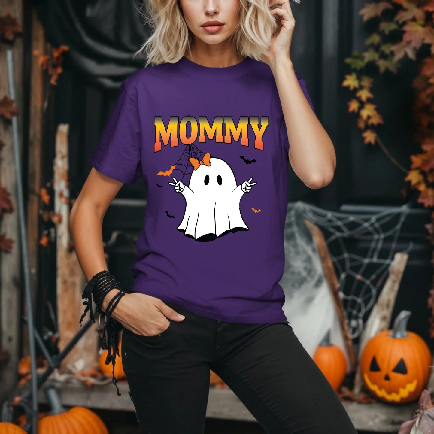 Personalized Ghost Family Halloween Shirt – Baby, Mommy, Sister Hoodie, Sweatshirt | InkThreadWorks.com (Image 3)