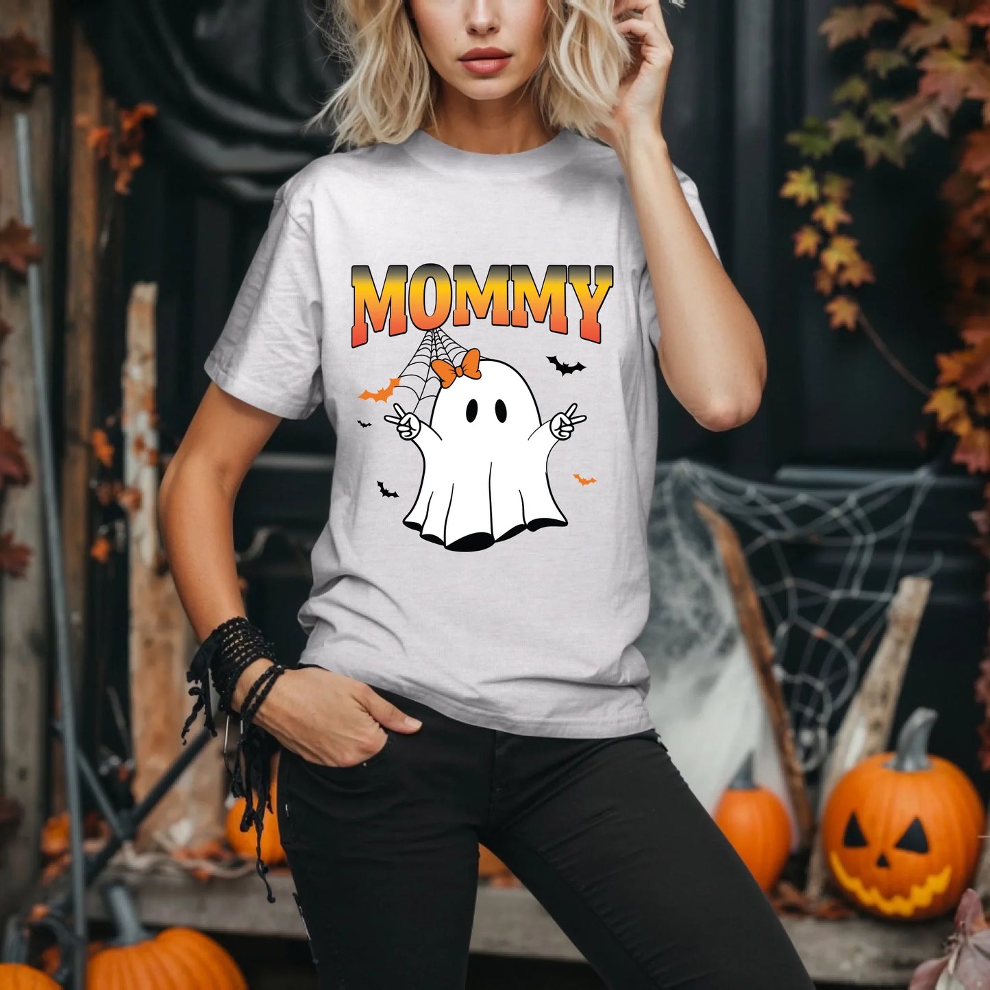 Personalized Ghost Family Halloween Shirt – Baby, Mommy, Sister Hoodie, Sweatshirt | InkThreadWorks.com (Image 4)