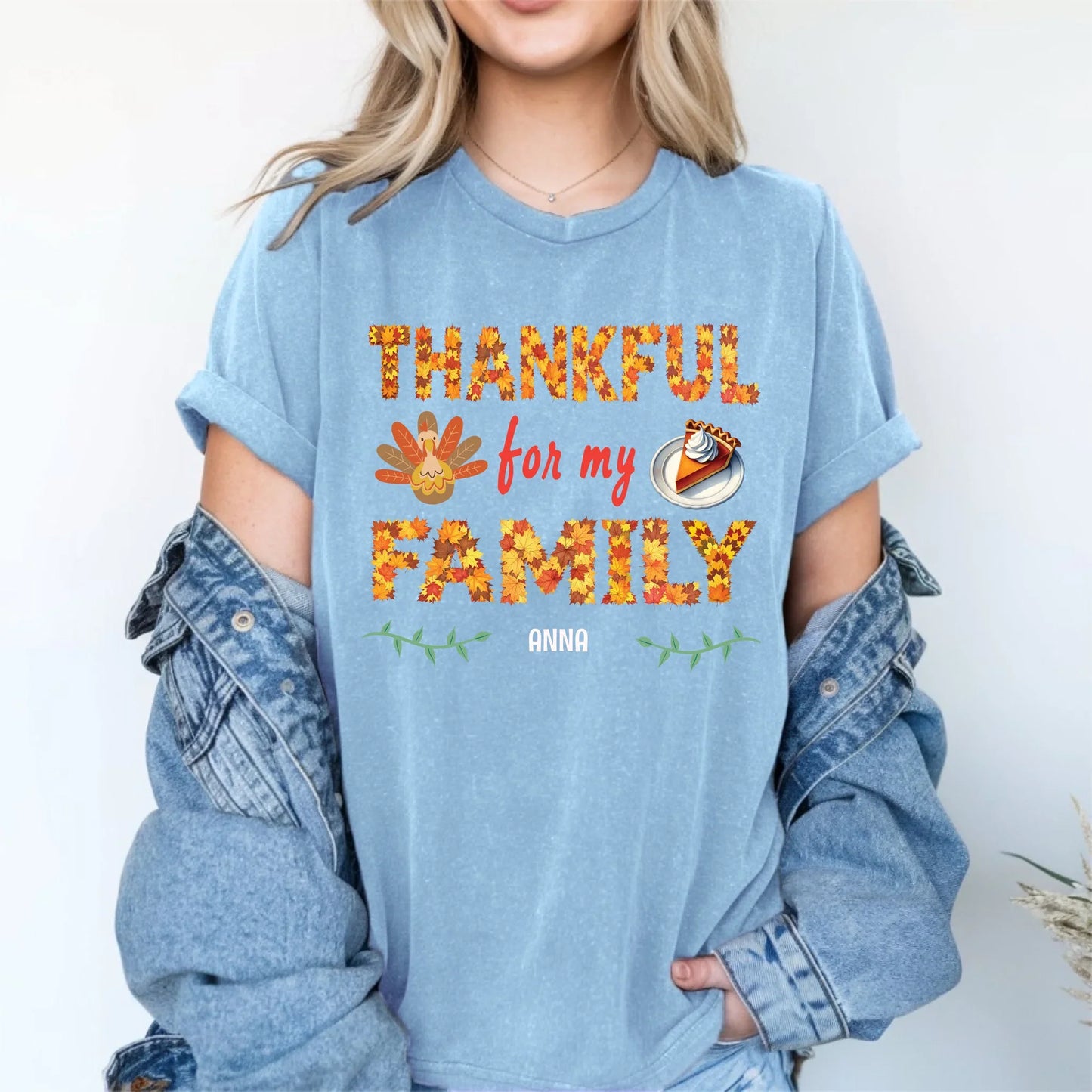 Personalized Thanksgiving Family 2025 Shirt – Custom Name Gift Tee Hoodie, Sweatshirt | InkThreadWorks.com (Image 2)