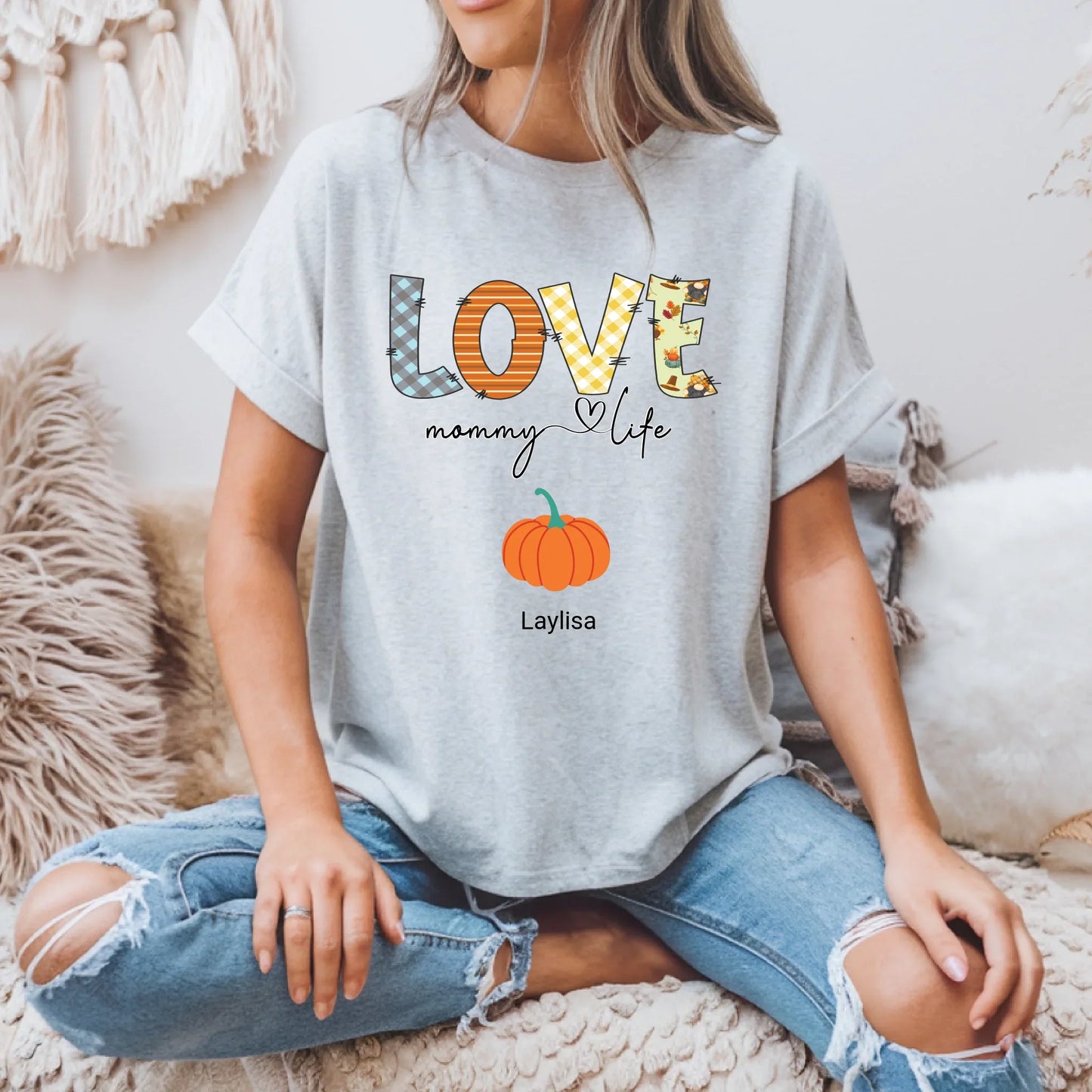 Personalized Mommy Pumpkin Shirt – Custom Family Names Fall Tee Hoodie, Sweatshirt | InkThreadWorks.com (Image 2)