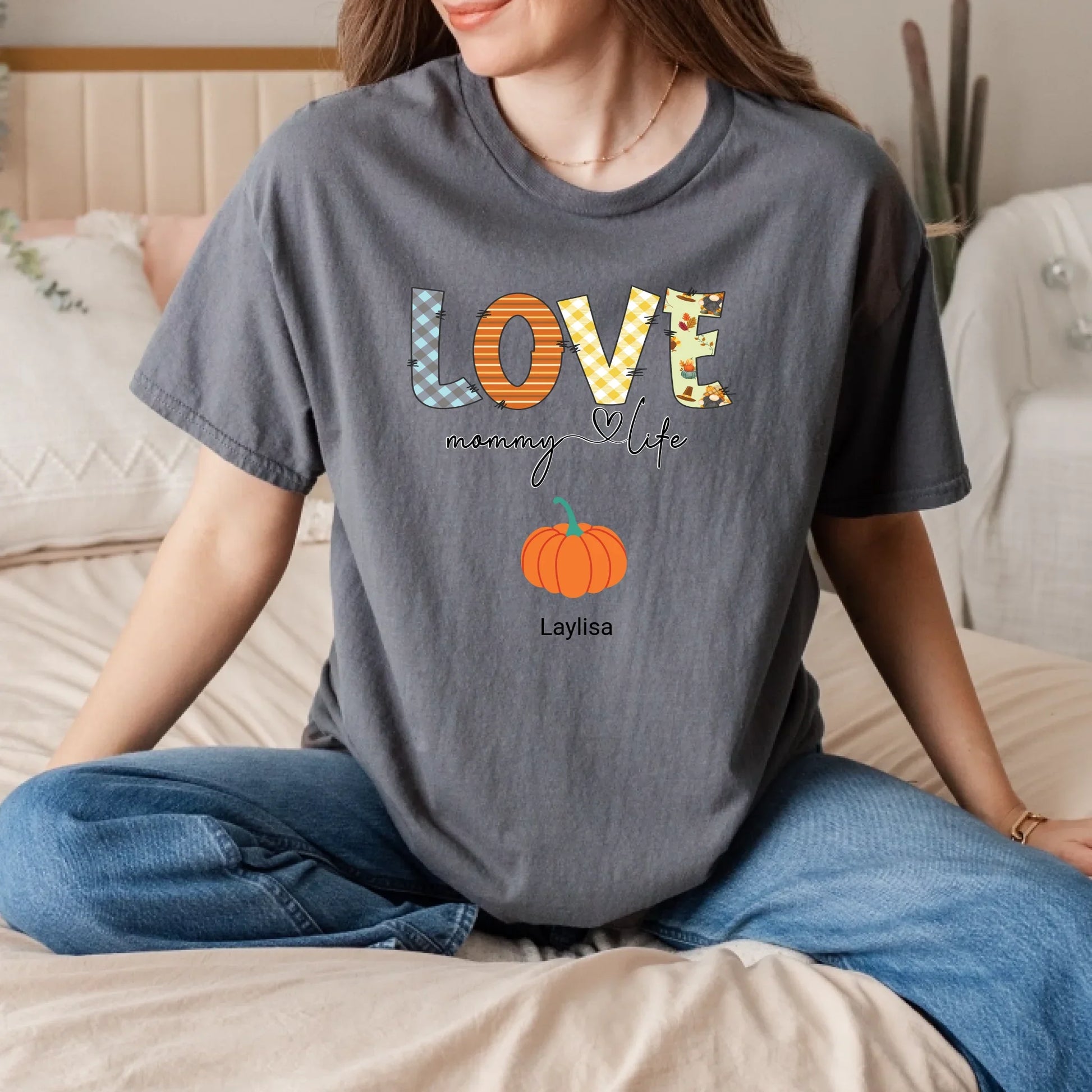 Personalized Mommy Pumpkin Shirt – Custom Family Names Fall Tee Hoodie, Sweatshirt | InkThreadWorks.com (Image 4)