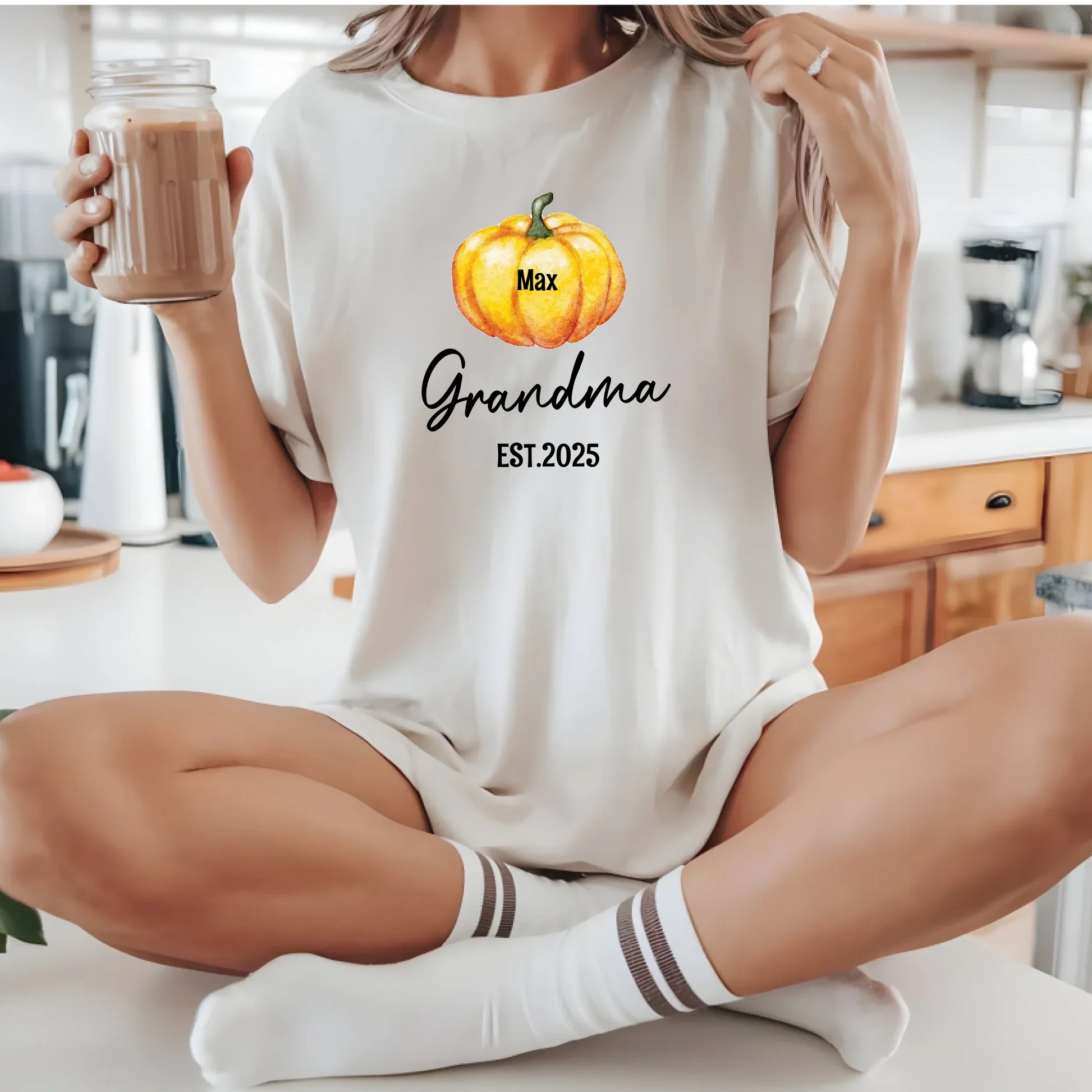 Personalized Grandma Pumpkin Shirt – Custom Family Names Fall Tee Hoodie, Sweatshirt | InkThreadWorks.com (Image 3)