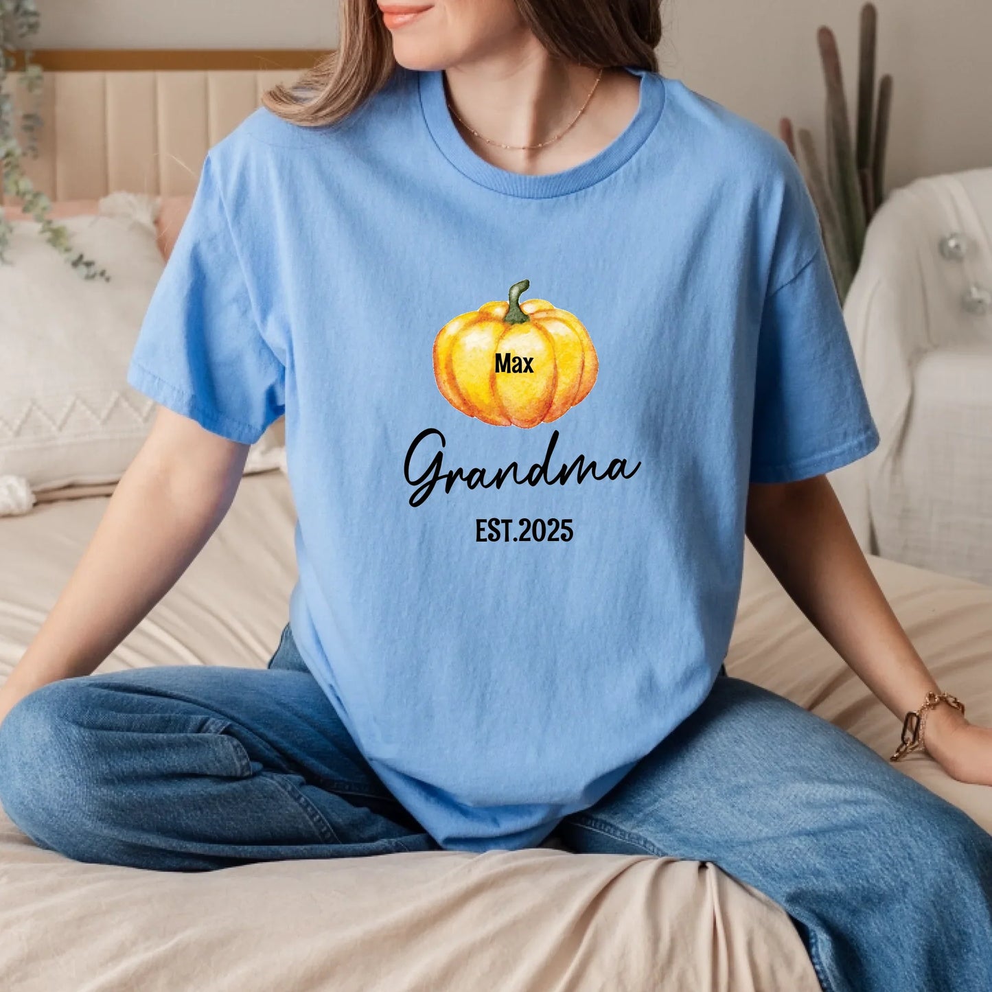 Personalized Grandma Pumpkin Shirt – Custom Family Names Fall Tee Hoodie, Sweatshirt | InkThreadWorks.com (Image 4)